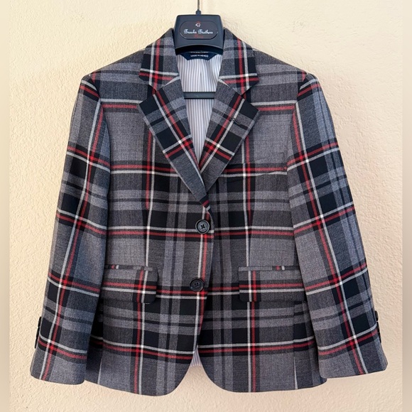 Brooks Brothers Other - Brooks Brothers Boys Two-Button Charcoal Plaid Wool Suit Jacket - Size 6